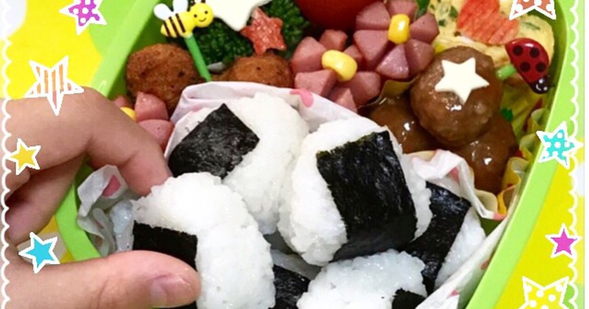 可愛いお弁当♡ いろんな顔のアンパンマンと三角のアンパンマンが可愛い