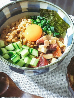 納豆とヅケと薬味のごちそう丼-レシピのメイン写真