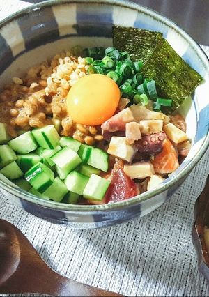 納豆とヅケと薬味のごちそう丼-レシピのメイン写真