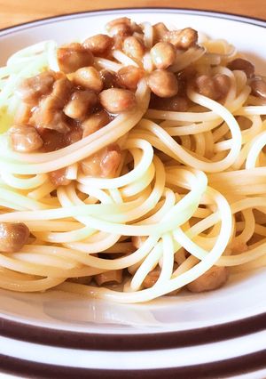 旨早安、体に優しい納豆梅パスタ-レシピのメイン写真