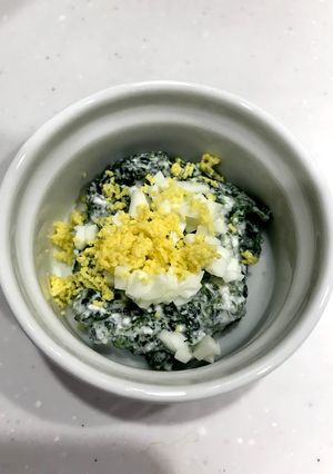 離乳食後期 ほうれん草のミモザ風サラダ-レシピのメイン写真