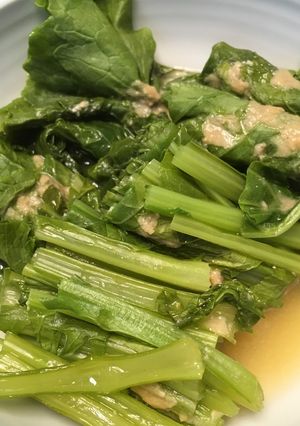 つゆだく☆小かぶの葉の蒸し煮びたし-レシピのメイン写真