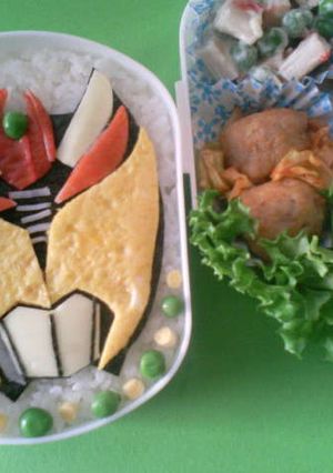 キャラ弁　仮面ライダー　キバ弁当-レシピのメイン写真