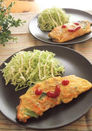 【うす塩そぼろ】×野菜のオムレツ-レシピのメイン写真