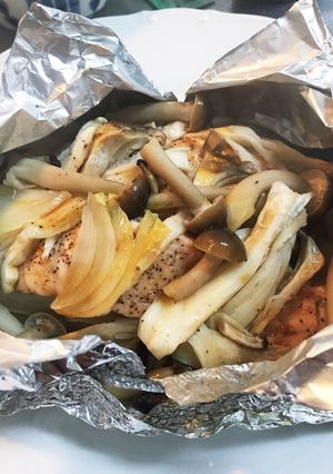 秋鮭のホイル焼 レモンバターで-レシピのメイン写真