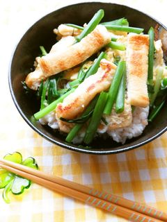 ☺簡単♪油揚げと小ねぎの節約玉子とじ丼☺-レシピのメイン写真