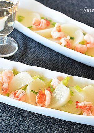 海老とかぶの白だしさっと煮♪-レシピのメイン写真