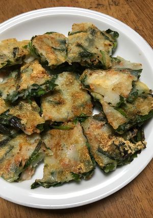 米粉のニラチヂミ（餅入り）-レシピのメイン写真