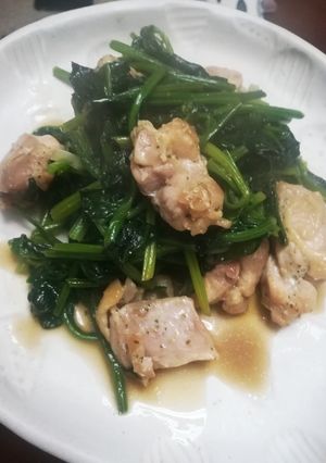ホウレン草と鶏肉のソテー-レシピのメイン写真