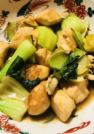 鶏肉とチンゲン菜のオイスターソース炒め-レシピのメイン写真