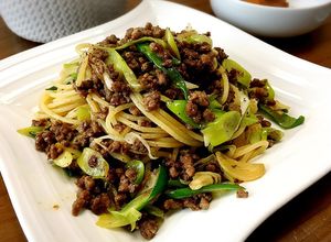 牛そぼろとたっぷりネギの甘辛パスタ-レシピのメイン写真