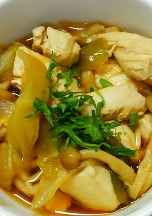 ヘルシー✾鶏ささみと長ネギ しめじの煮物-レシピのメイン写真