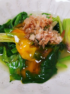 黄身の醤油漬けで青菜のお浸し-レシピのメイン写真