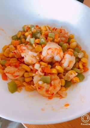 離乳食献立 エビと三種野菜炒め-レシピのメイン写真