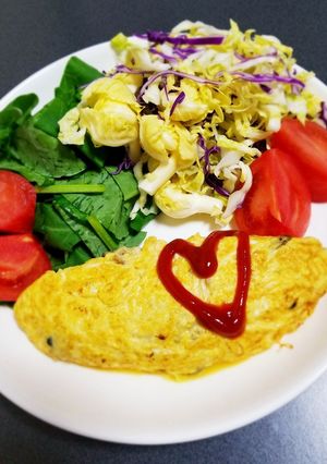 牡蠣と豚肉の贅沢オムレツ♡-レシピのメイン写真