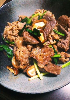 行者にんにくと牛肉の炒め物-レシピのメイン写真