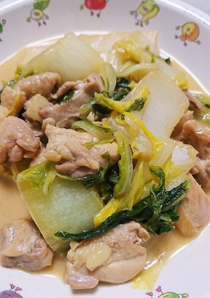 旨っ☆白菜と鶏もものオイマヨ炒め-レシピのメイン写真