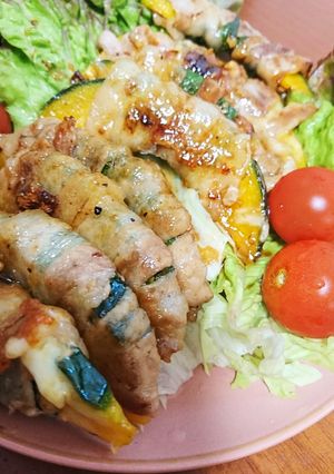 白米泥棒！！簡単カボチャの豚バラ大葉巻き-レシピのメイン写真