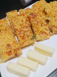 ズボラ飯!オムライス風卵ホットケーキ-レシピのメイン写真
