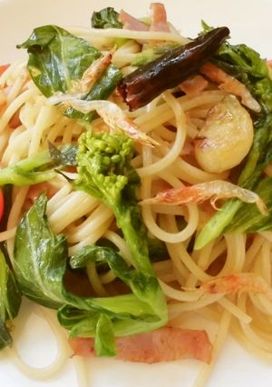 菜の花の塩味パスタ♪-レシピのメイン写真