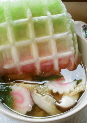 菱餅ワッフルお雑煮♪-レシピのメイン写真