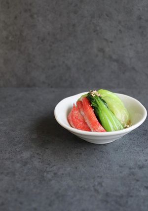 ［簡単 中華ドレ 青梗菜 カニカマ和え］-レシピのメイン写真
