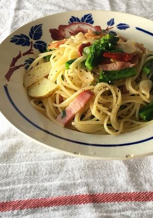 菜の花と新じゃがのペペロンチーノ-レシピのメイン写真