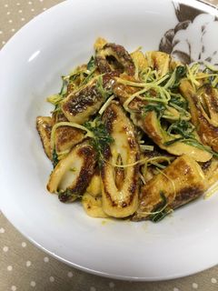 お弁当にも!ちくわと水菜のカレーマヨ炒め-レシピのメイン写真