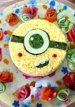 ミニオンちらし寿司ケーキ　こどもの日-レシピのメイン写真