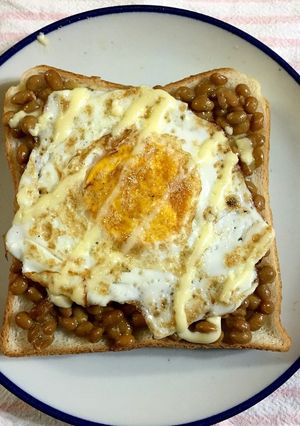 納豆エッグトースト-レシピのメイン写真