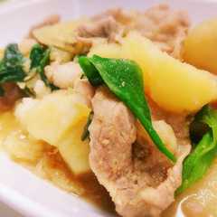 รูปของ 【ネギの豚肉じゃが】