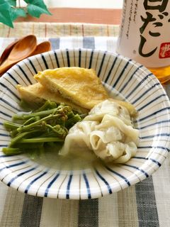 蕨とお揚げとレトルト焼売!白だしさっと煮-レシピのメイン写真