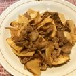 旬の薄切り筍と豚バラ肉の甘辛炒め!