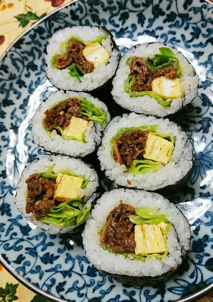 牛肉の甘辛煮で簡単♪牛肉巻き寿司♪-レシピのメイン写真
