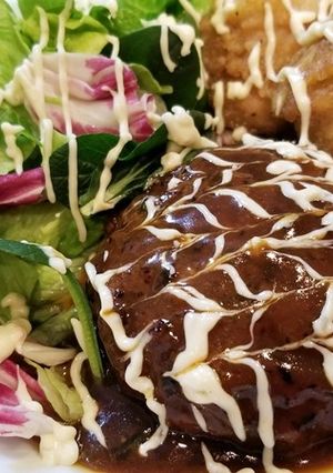 ローソンのおかずで大人ハンバーグプレート-レシピのメイン写真