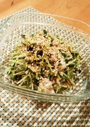 豆苗とさば缶の和え物-レシピのメイン写真