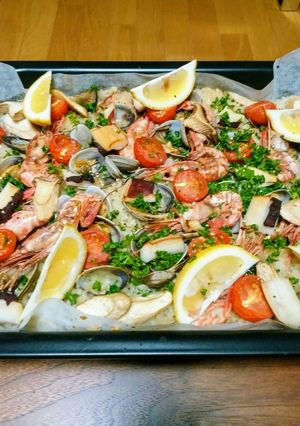 オーブンで魚介のパエリア-レシピのメイン写真