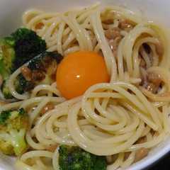 รูปของ 明太子納豆パスタ