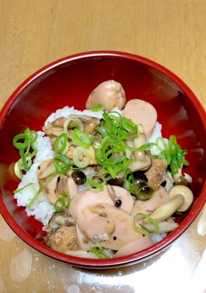 鯖味噌とネギしめじの丼♪-レシピのメイン写真