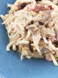 カルボナーラうどん。-レシピのメイン写真