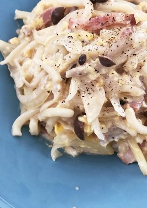 カルボナーラうどん。-レシピのメイン写真