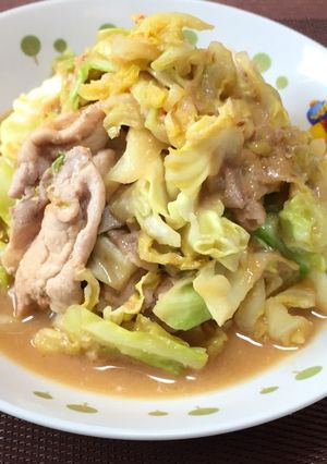 キャベツと豚肉の辛味噌炒め!(^^)!-レシピのメイン写真