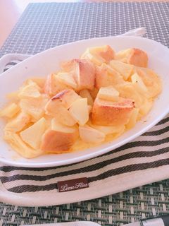 食パン×りんごの甘煮で❤パンプディング風-レシピのメイン写真