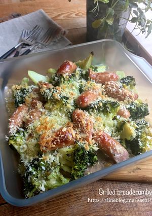 ウインナーとブロッコリーのマヨパン粉焼き-レシピのメイン写真