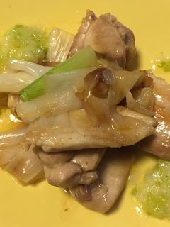 鶏もも肉とネギの炒め物、ネギバター添え-レシピのメイン写真