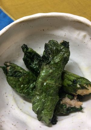 大葉巻き鶏ひき肉の小さなおかず-レシピのメイン写真
