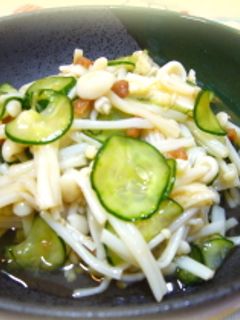 胡瓜とえのきの鰹梅酢和え-レシピのメイン写真