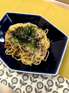 ☆にんにくマヨで旨!納豆と豚の和風パスタ-レシピのメイン写真