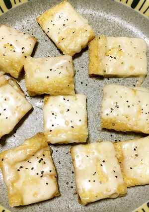 簡単おつまみ・油揚げのチーズ醤油焼き-レシピのメイン写真