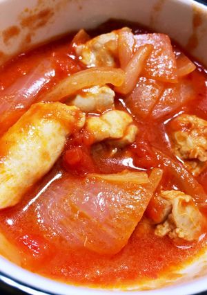 簡単！鶏肉のトマト煮込み-レシピのメイン写真